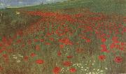 Merse, Pal Szinyei A Field of Poppies Spain oil painting artist